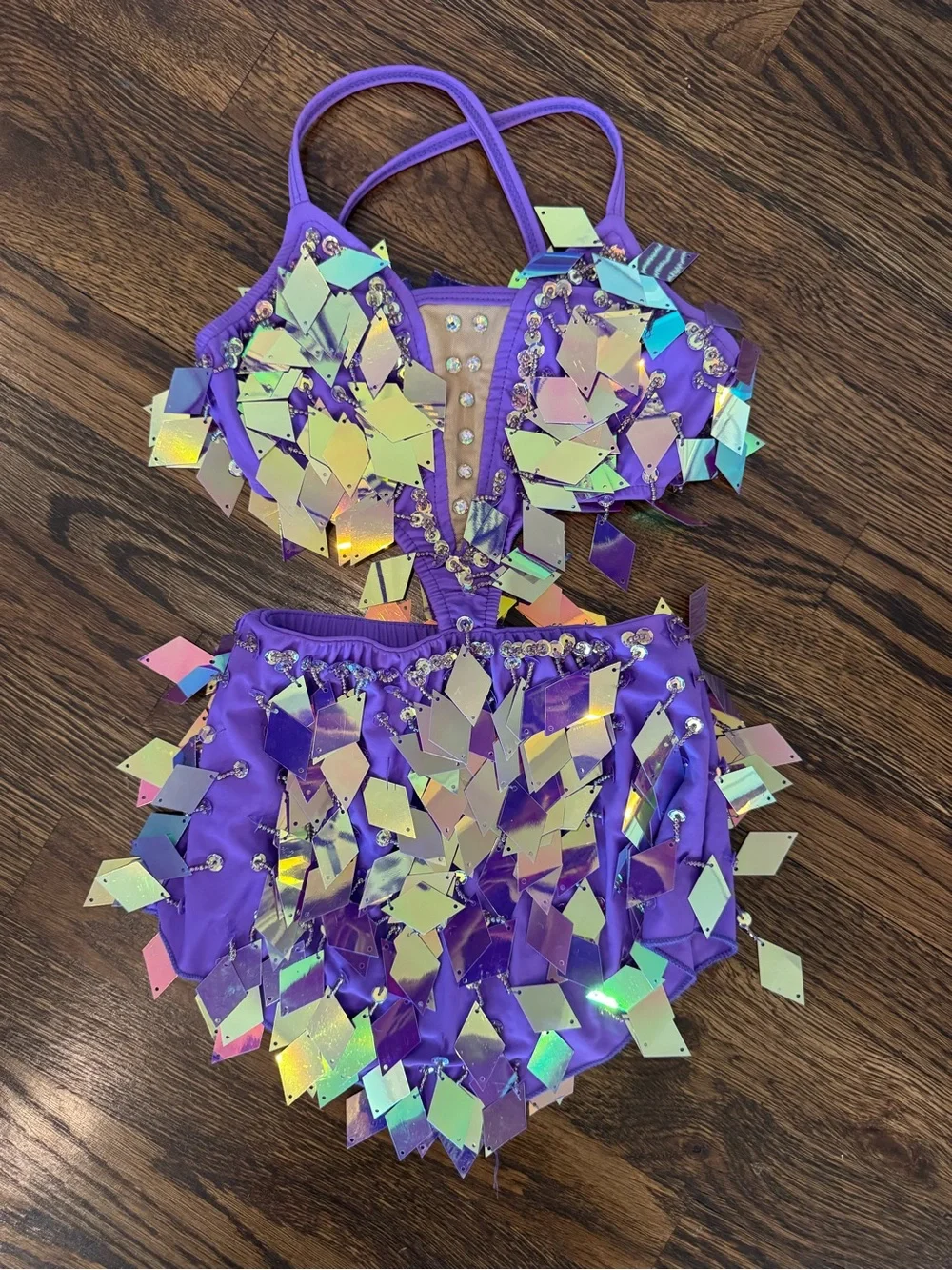 Purple Sequin Mermaid Kids Costume Set
